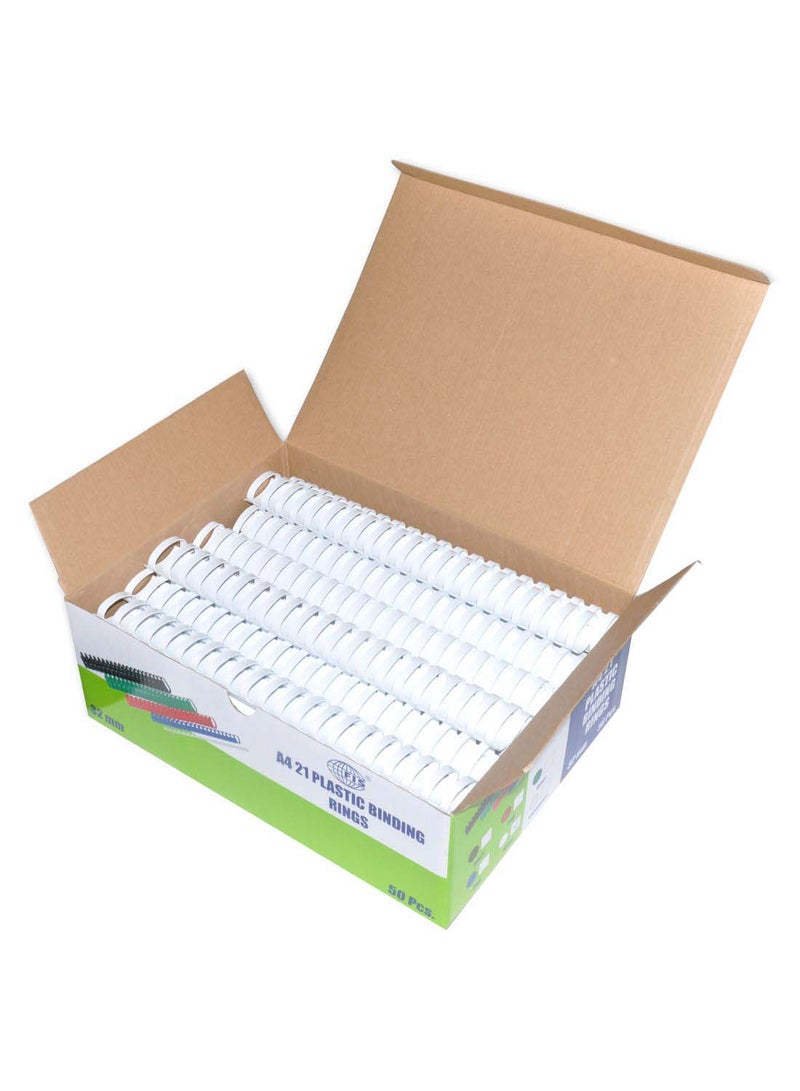 FIS 50-Piece Binding Rings Set White - Image 2