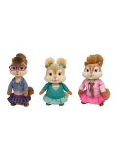 Set Of 3 Alvin And The Chipmunks Chipettes Plush Toys