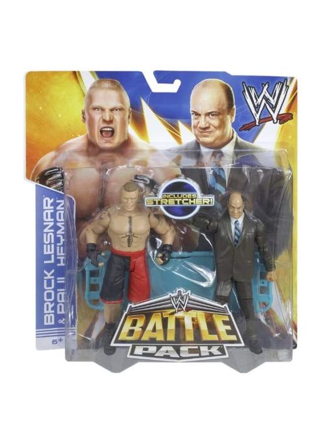 WWE - Pack Of 2 Brock Lesnar And Paul Heyman With Stretcher Action Figure 12-Inch - Image 1