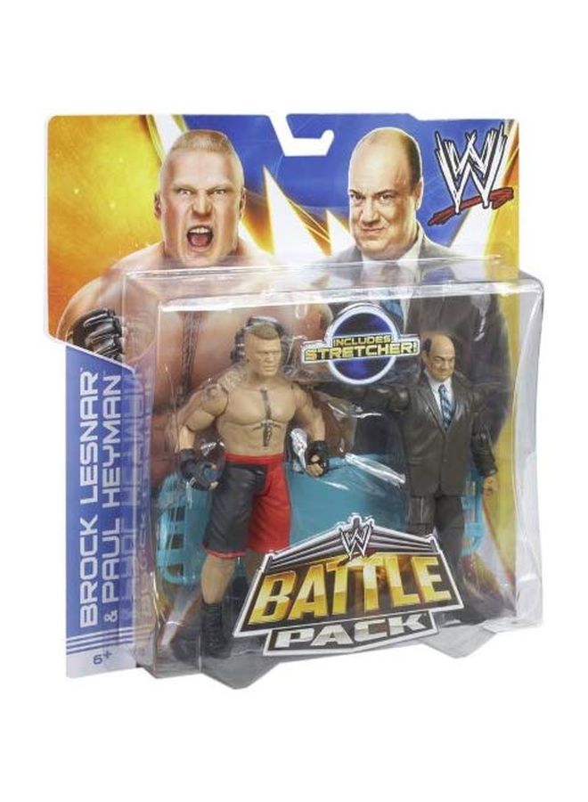 WWE - Pack Of 2 Brock Lesnar And Paul Heyman With Stretcher Action Figure 12-Inch - Image 1