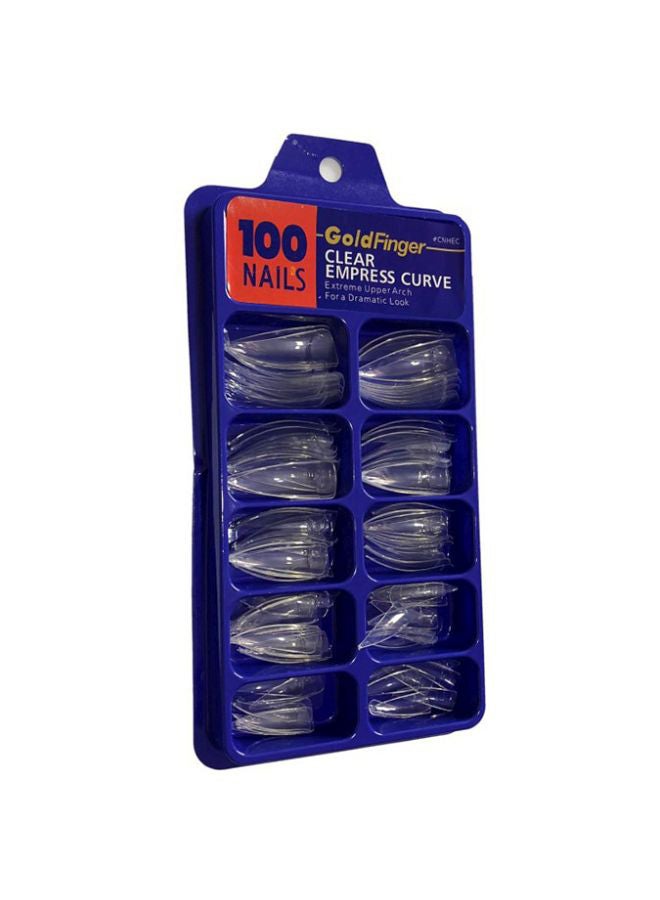 Goldfinger 100-Piece Clear Empress Curve Artificial Nails Set Transparent Color 