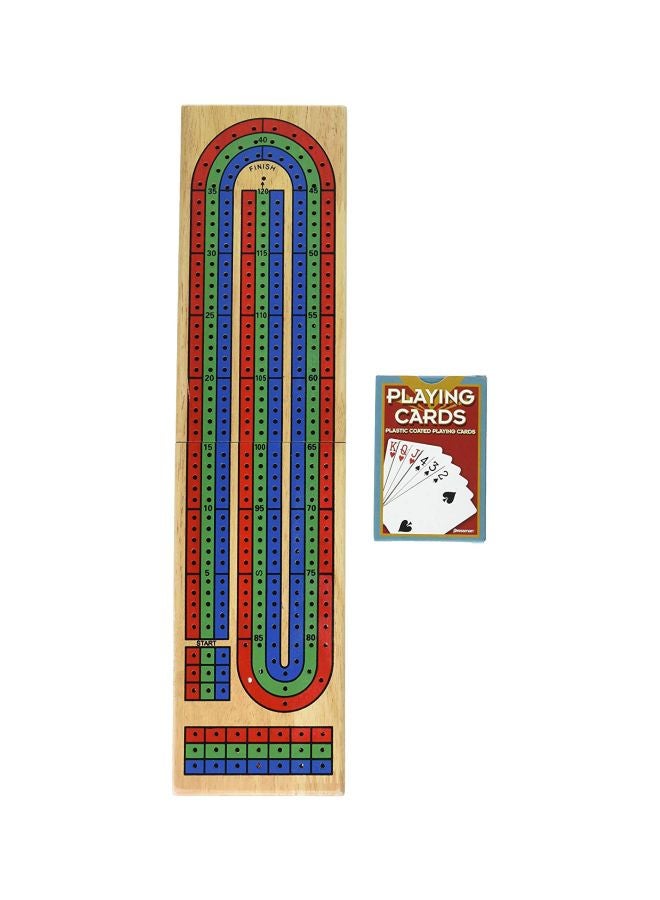 Pressman Wood Cribbage With Card Games  - Image 2