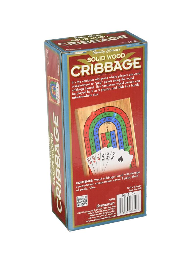 Pressman Wood Cribbage With Card Games  - Image 1