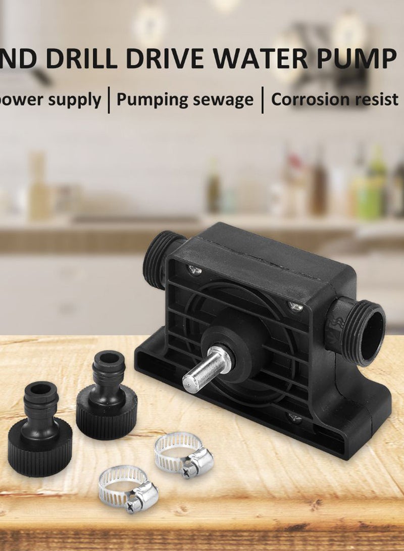 Self Priming Transfer Oil Fluid Water Pump Black/Silver - Image 2