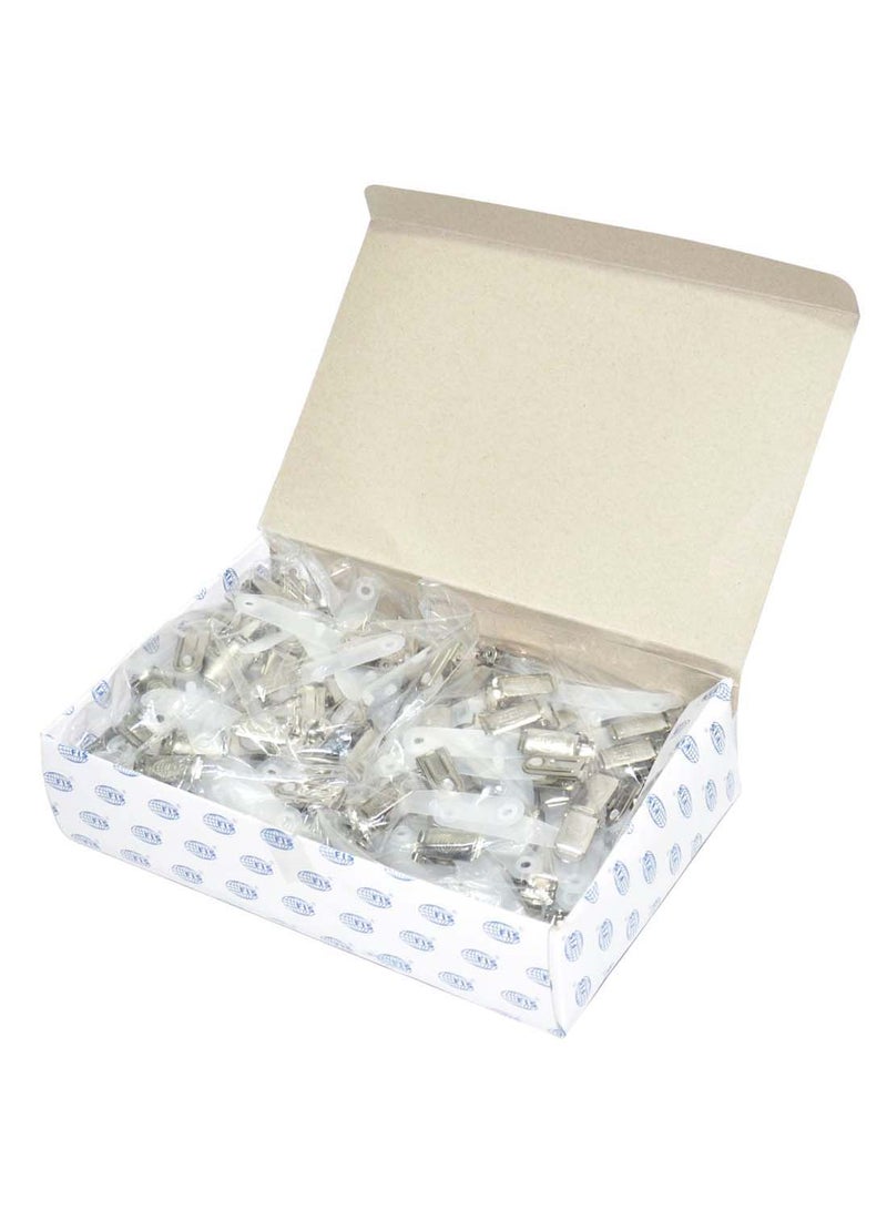 إف اي أس  طقم مشابك لتثبيت شارات الاسم من 200 قطعة شفاف/فضي - Image 2