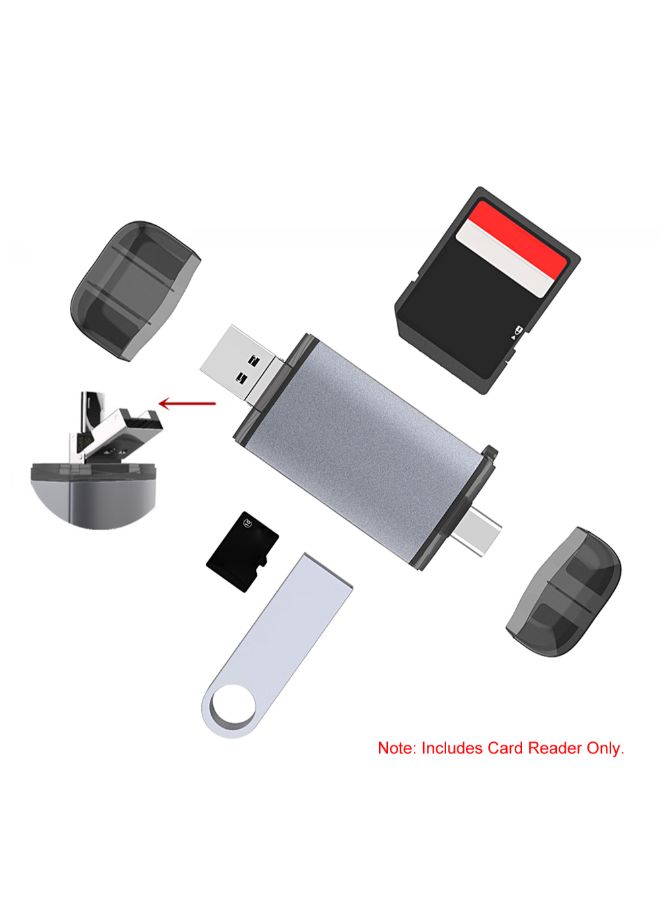 Generic - 6-In-1 Type-C  Card Reader Grey - Image 1