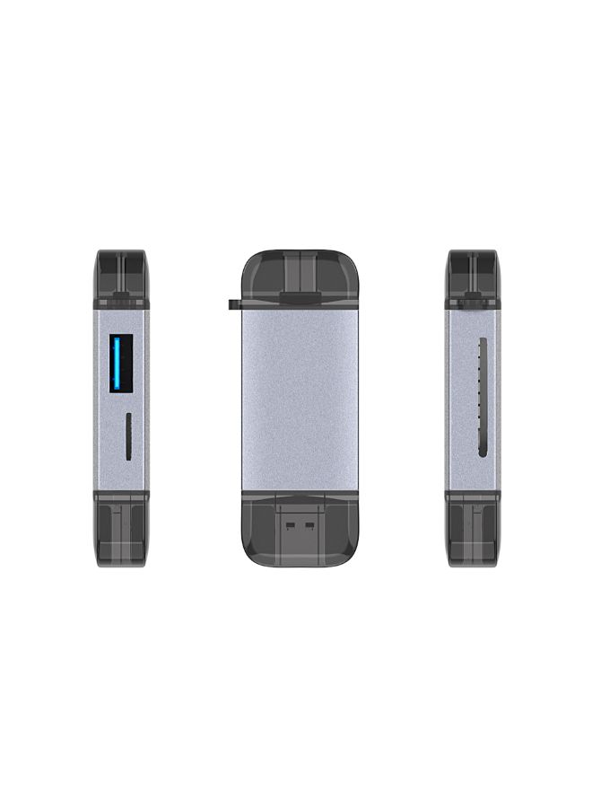 Generic - 6-In-1 Type-C  Card Reader Grey - Image 1