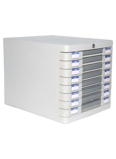 8-Drawers File Storage Cabinet With Key Grey