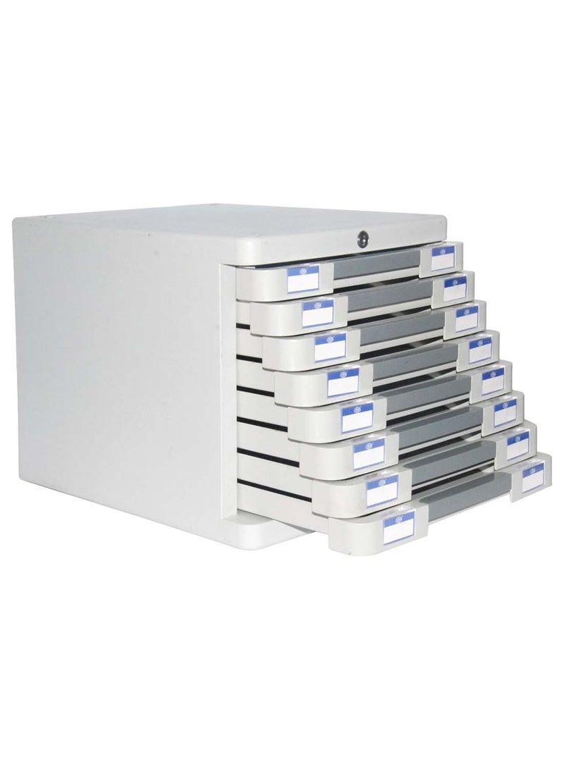 FIS - 8-Drawers File Storage Cabinet With Key Grey - Image 1