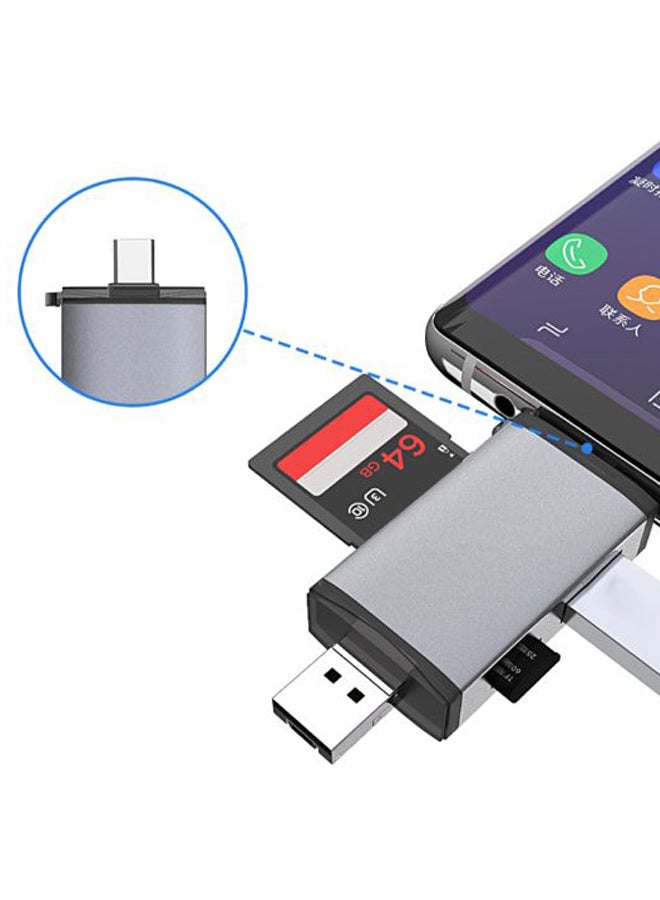 Generic - 6-In-1 Type-C  Card Reader Grey - Image 1