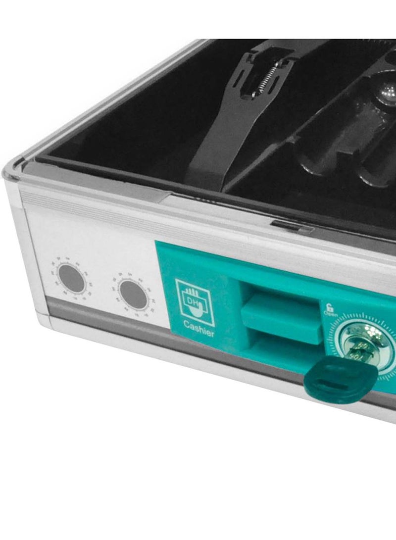 إف اي أس  صندوق للنقود مع قفل بمفتاح فضي / أخضر - Image 2