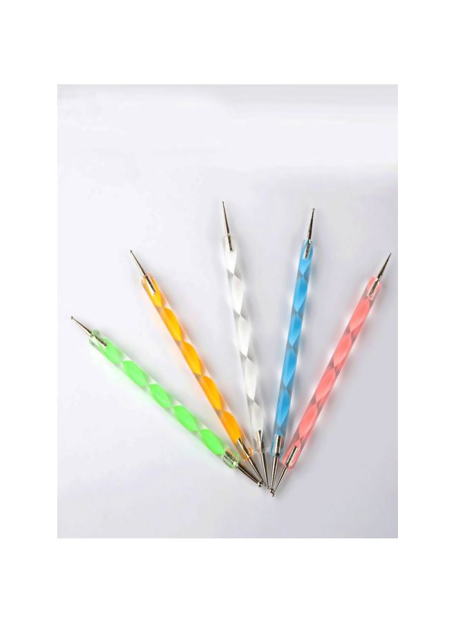 5-Piece Nail Art Design Pen Blue/Yellow/Green - Image 3