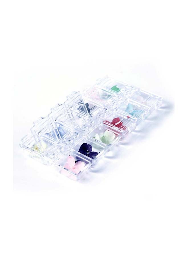 12-Piece Dried Flowers Nail Art Decoration Set Red/Blue/Green - Image 2