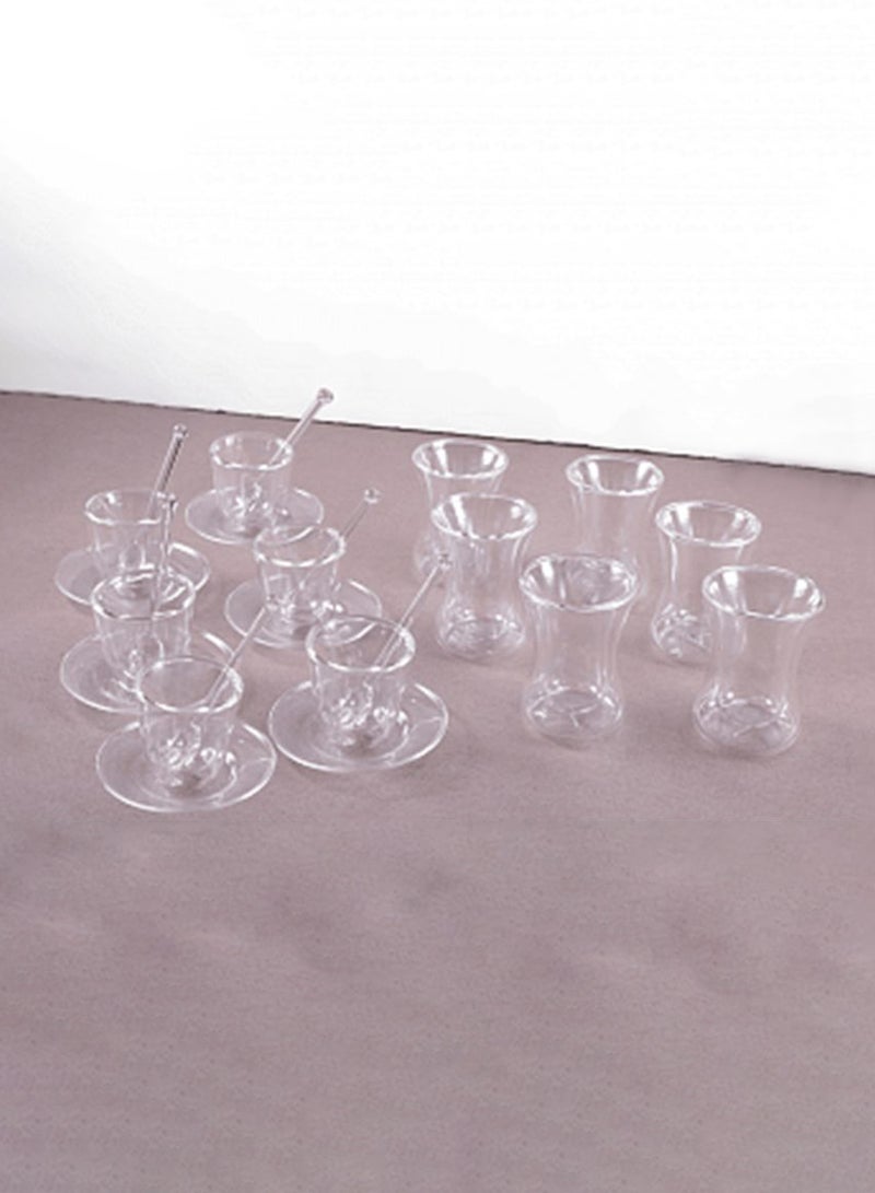 BLACKSTONE - 24-Piece Glass Tea Set Clear - Image 1