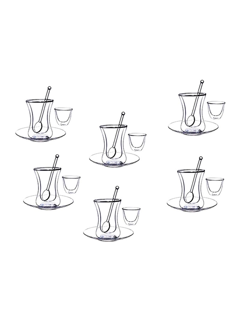 BLACKSTONE - 24-Piece Glass Tea Set Clear - Image 1