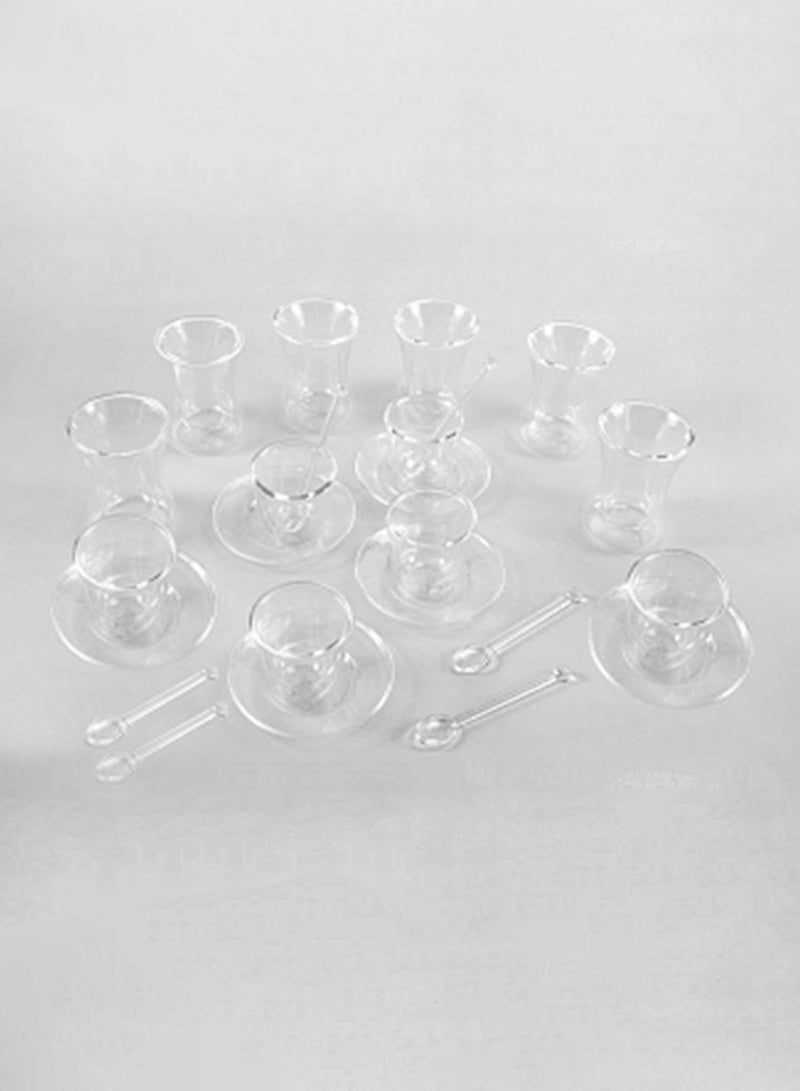 BLACKSTONE - 24-Piece Glass Tea Set Clear - Image 1