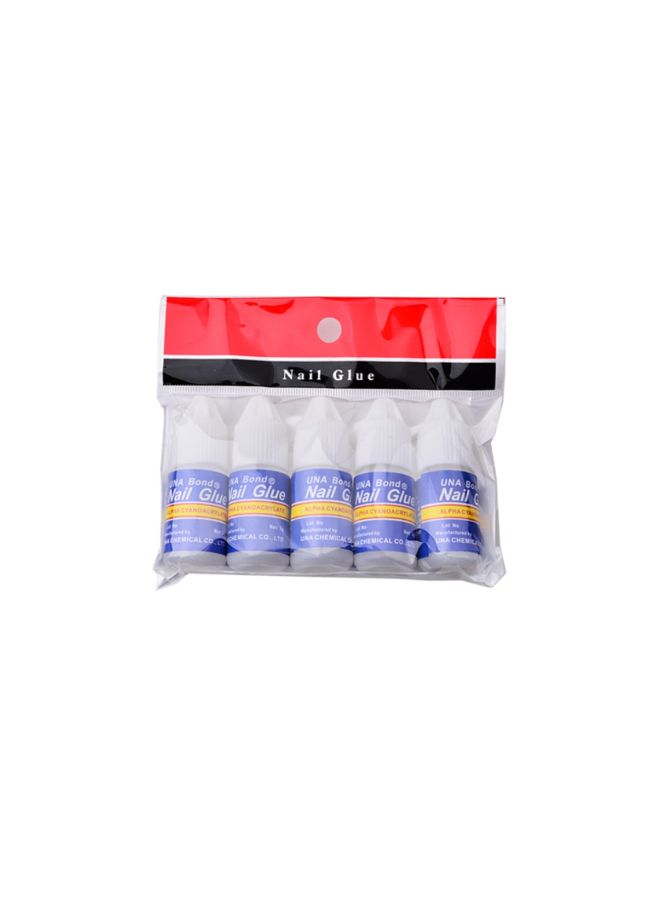 طقم غراء أظافر مكون من 5 قطع . شفاف - Image 3