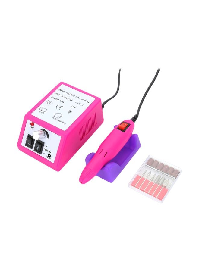 Generic Professional Electric Nail Drill Machine Set Pink/Blue/Silver 