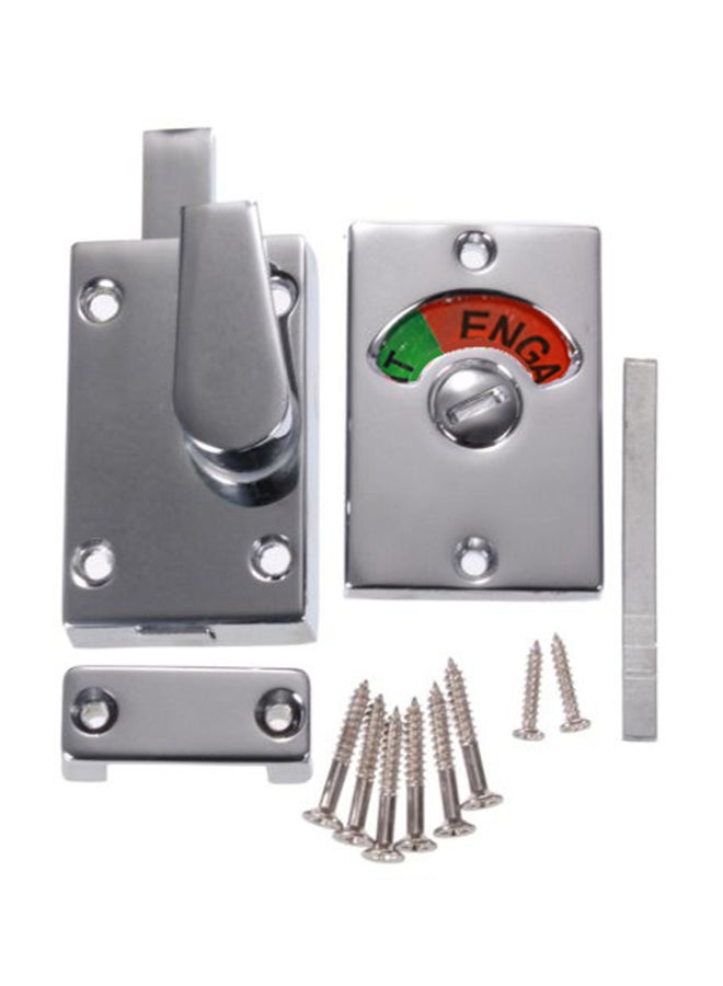 Bathroom Lock With Indicator Bolt Silver 10 X 5 X 3centimeter