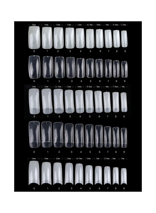 500-Piece False Nail Set With Storage Box Clear - Image 4