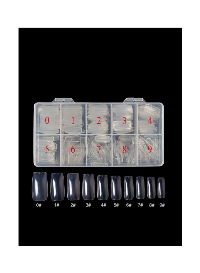 500-Piece False Nail Set With Storage Box Clear - Image 2