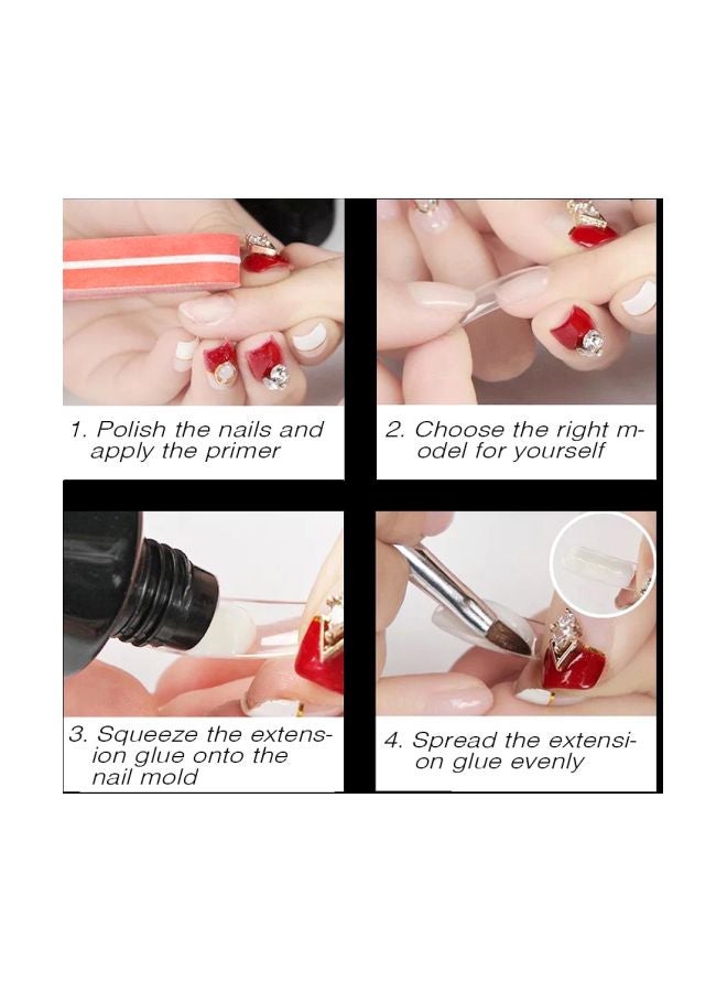 100-Piece False Nails Clear - Image 4