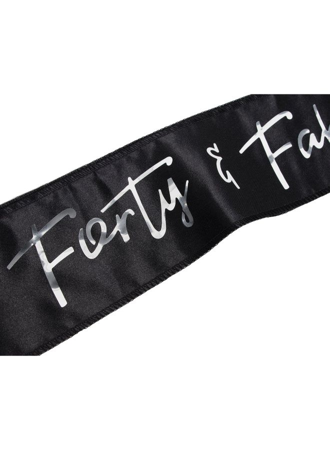 Blue Panda Forty And Fabulous Printed Satin Sash With Tiara  - Image 4