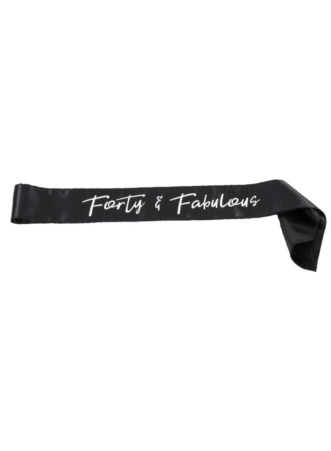 Blue Panda Forty And Fabulous Printed Satin Sash With Tiara  - Image 3