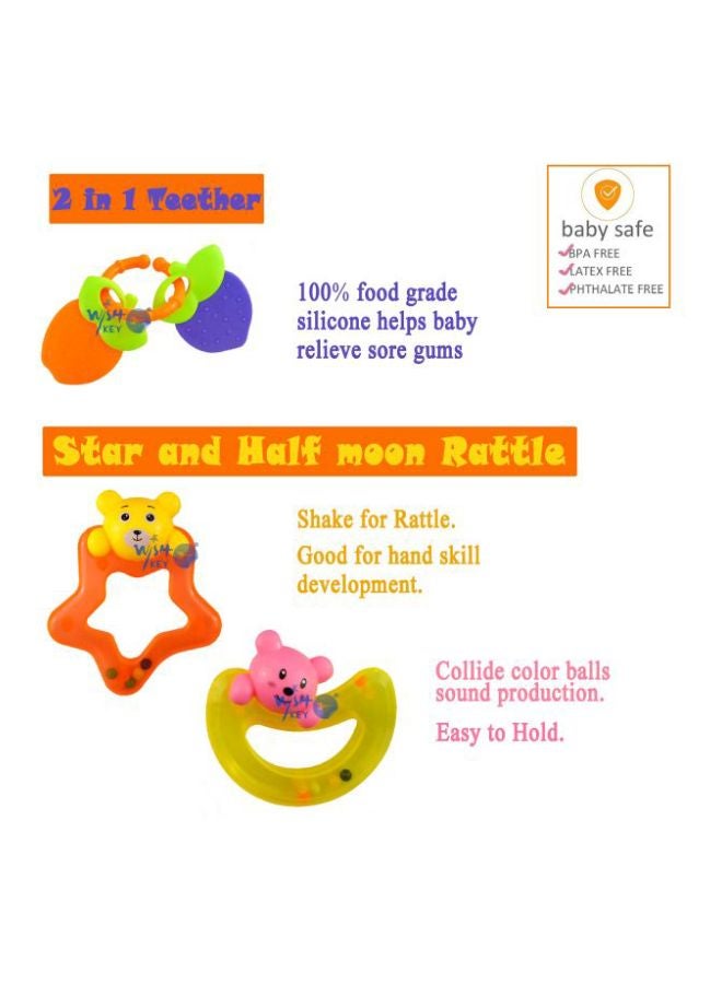 ويش كي طقم ألعاب خشخيشة وعضاضة أسنان مكون من 7 قطع - Image 3