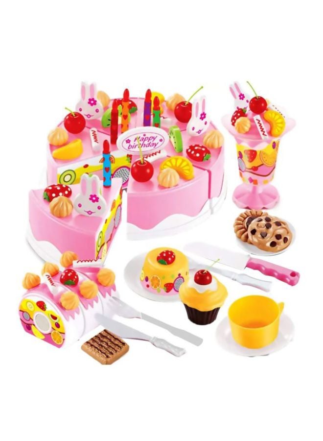 Toyshine 75-Piece Pretend Play Music And Light Fruit Birthday Cake Set - Image 1