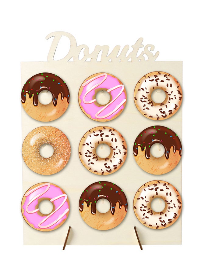 حامل دونات من الخشب لتزيين المنزل بسعة 9 لترات بيج 40.00x1.20x30.00سم - Image 1