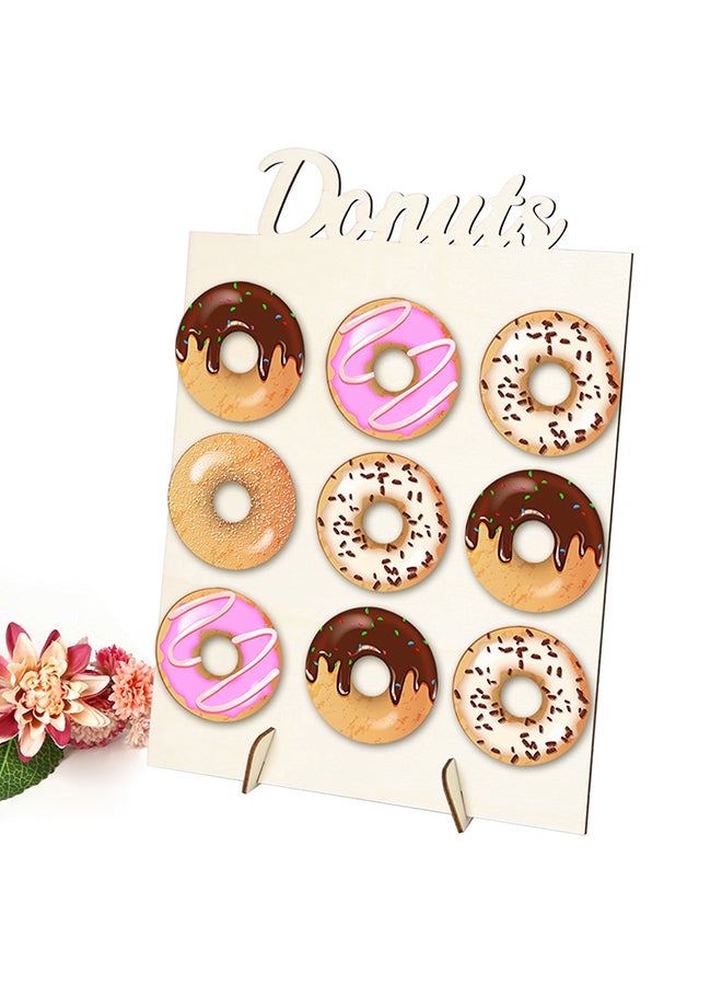 حامل دونات من الخشب لتزيين المنزل بسعة 9 لترات بيج 40.00x1.20x30.00سم - Image 2