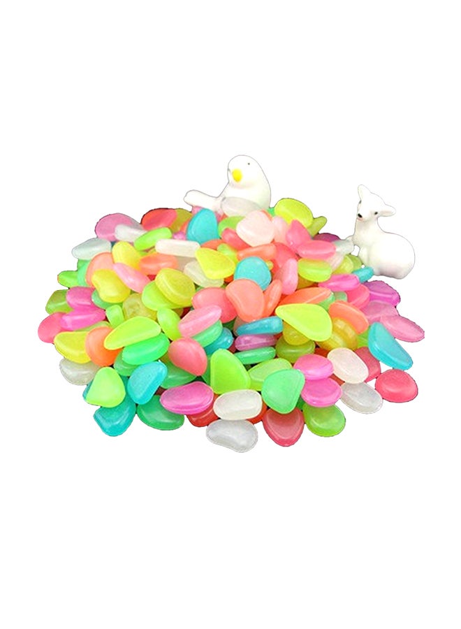 50-Piece Glow In The Dark Luminous Garden Pebbles Multicolour 11.50x2.00x11.00centimeter - Image 1