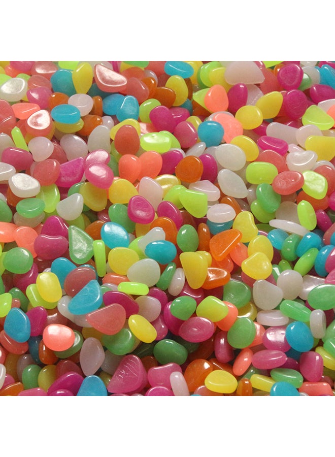 50-Piece Glow In The Dark Luminous Garden Pebbles Multicolour 11.50x2.00x11.00centimeter - Image 2