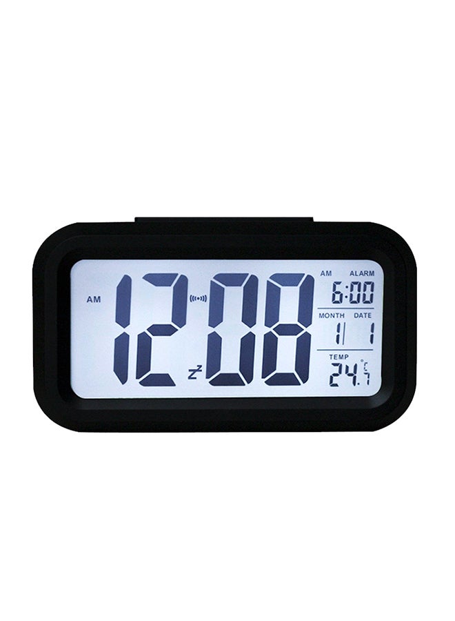 Led Light Calendar Alarm Wall Clock Black