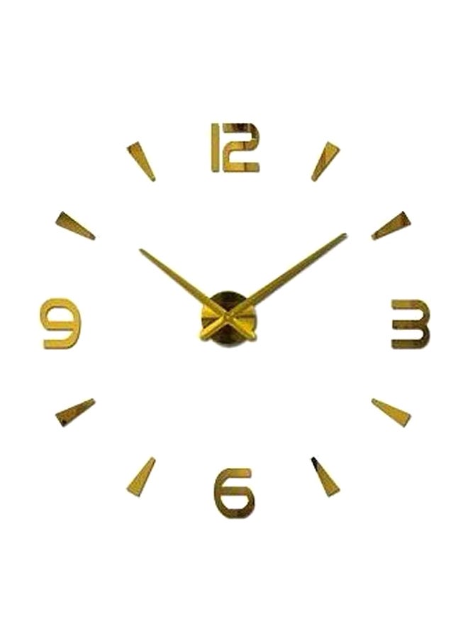 3D Wall Clock Gold