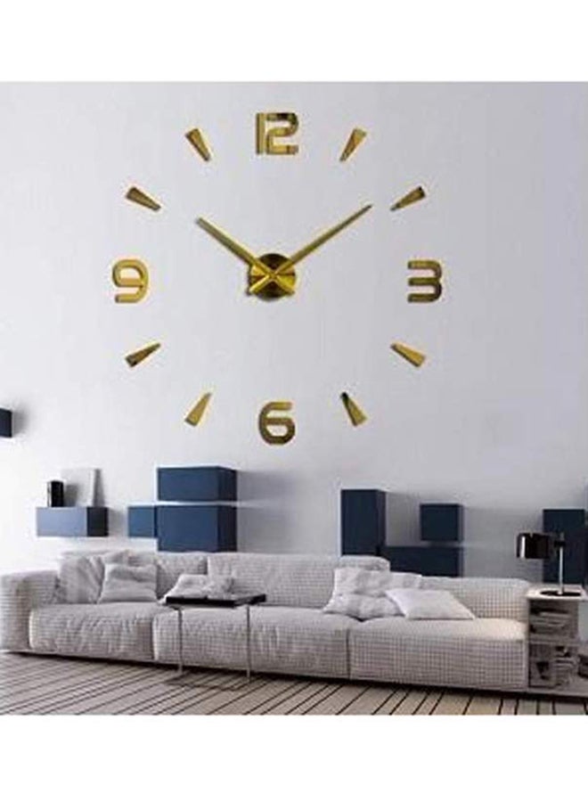 3D Wall Clock Gold