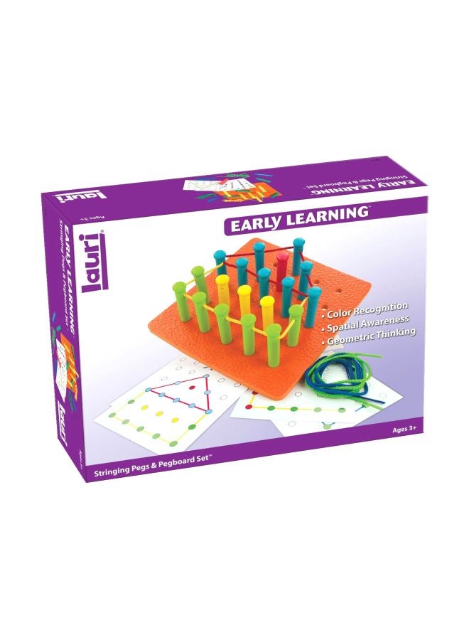 Lauri Early Learning Stringing Pegs And Pegboard Set