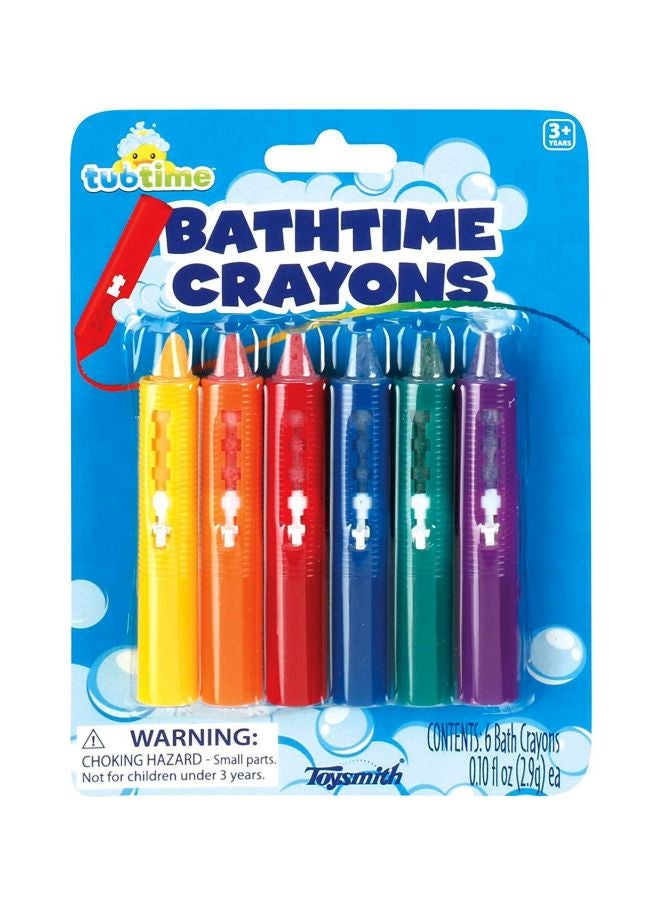 Toysmith 6-Piece Bathtime Crayons Blue/Yellow/Orange - Image 1