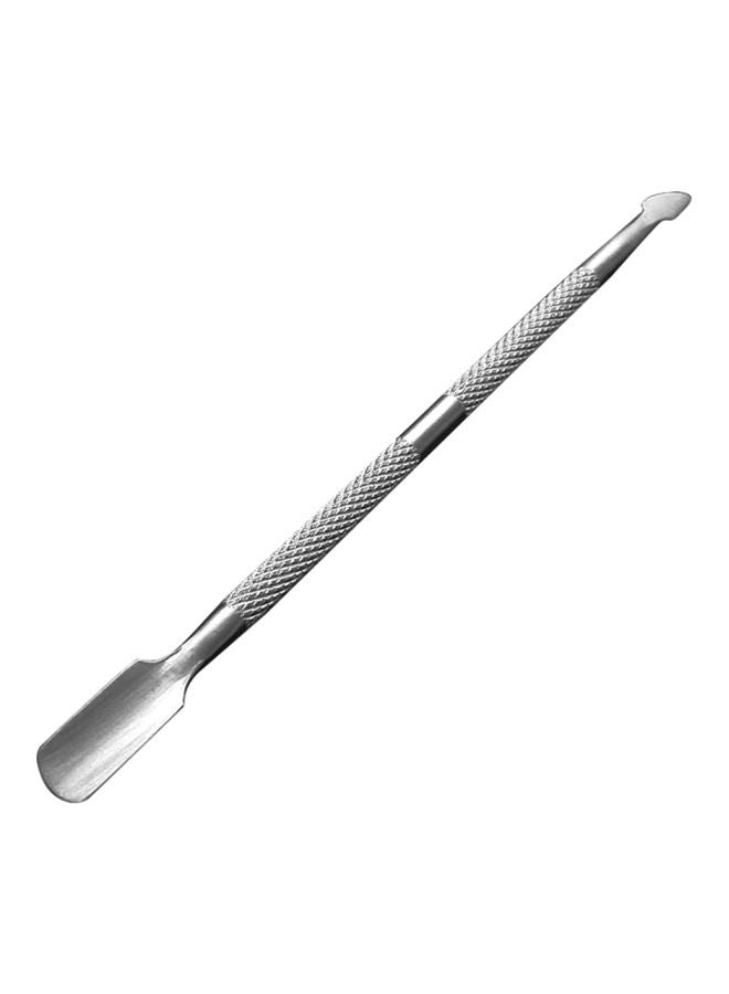 طقم مكون من قطعتين من أداوات إزالة الجلد الميت حول الأظافر بتصميم مزدوج الطرف مصنوعة من الستانلس ستيل فضي - Image 1