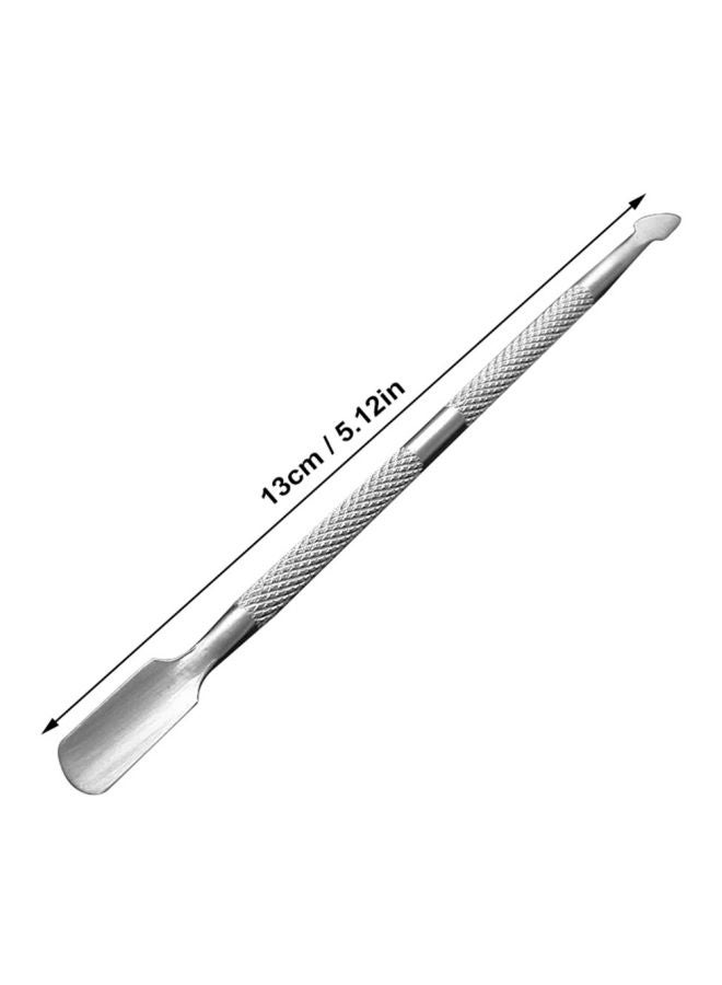 طقم مكون من قطعتين من أداوات إزالة الجلد الميت حول الأظافر بتصميم مزدوج الطرف مصنوعة من الستانلس ستيل فضي - Image 2