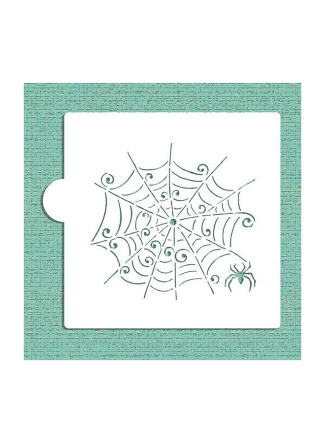 Designer Stencils Spiderweb Cookie Stencil White 5.5 x 5.5inch