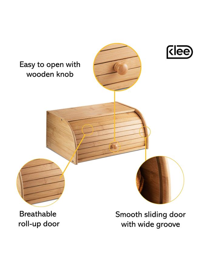 KLEE UTENSILS - Countertop Bread Storage Tray Beige 15.7 x 10.8 x 6.7inch - Image 1