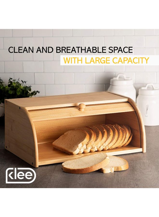 KLEE UTENSILS - Countertop Bread Storage Tray Beige 15.7 x 10.8 x 6.7inch - Image 1
