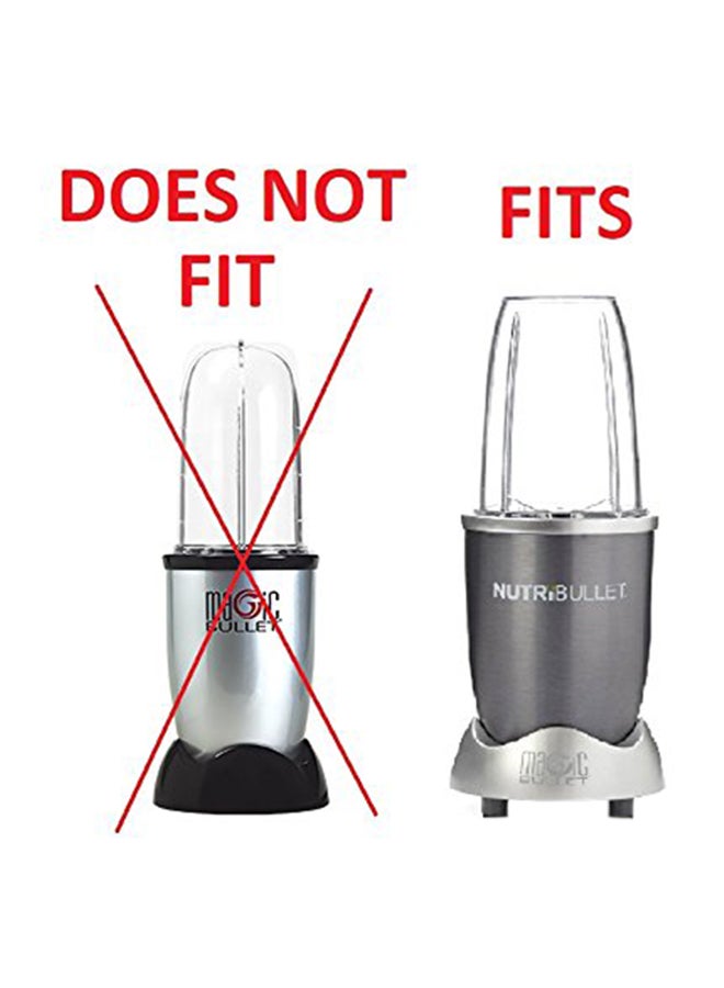 BLENDIN - 2 Piece Tall Cup And 2 Lip Ring For Nutribullet Clear/Grey - Image 1