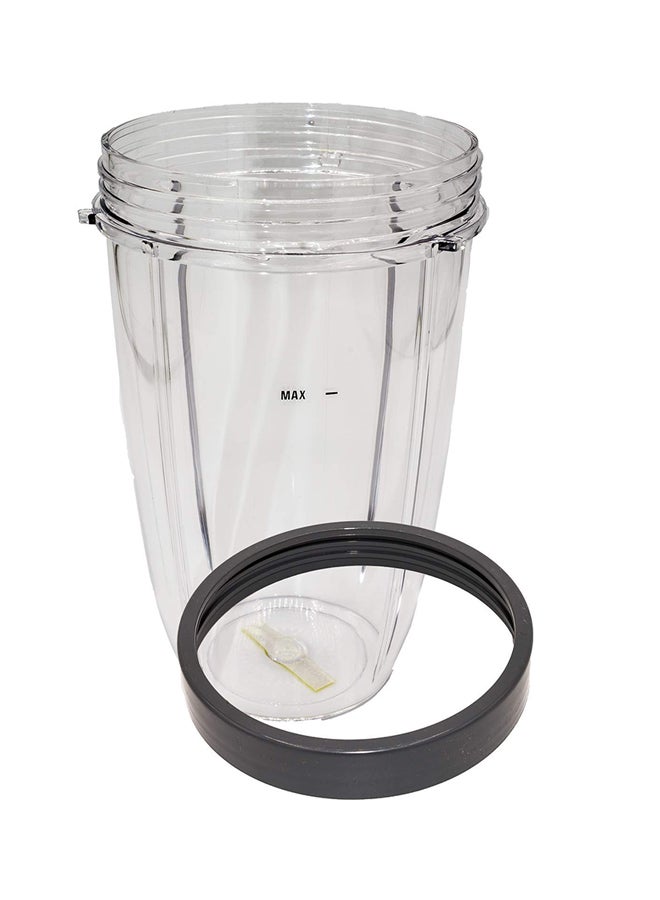 BLENDIN - 2 Piece Tall Cup And 2 Lip Ring For Nutribullet Clear/Grey - Image 1
