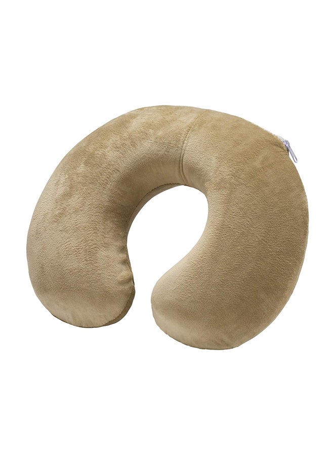 PCP Memory Foam Neck Travel Pillow Brown 3.8 x 11.5 x 10inch - Image 1