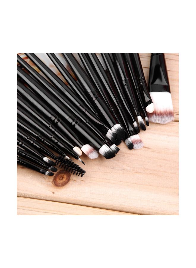 PREUP 20-Piece Brush Kit Black/White/Beige - Image 4