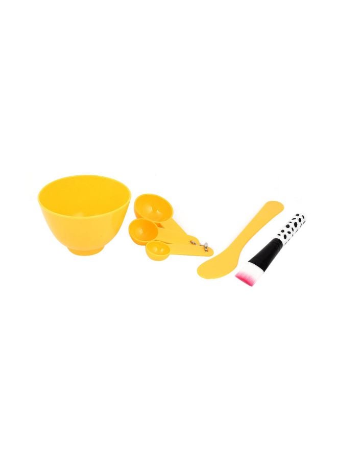 6-Piece Facial Mask Mixing Bowl With Spoon Set Yellow/White