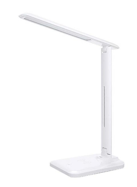 Wireless USB Charging Port Desk Lamp White